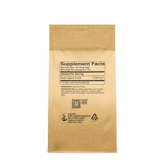 Pure Original Ingredients Beet Root Powder (1Lb) Smoothies, Rich Color, Non-Gmo, Folate