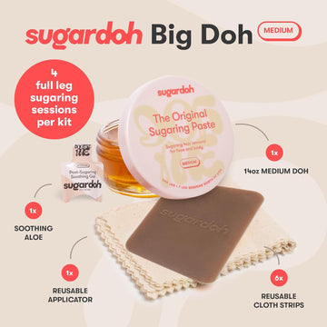 Sugar Waxing Kit For Women As Seen On Shark Tank (Vintage Kit Medium) - Face, Arms, & Legs - Sugar Wax Hair Removal - Sugaring Tiktok Products - Bikini Wax Kit For Women - Sugaring Kit