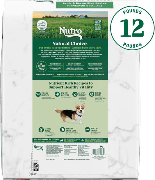 Nutro Natural Choice Small Bites Adult Dry Dog Food, Lamb And Brown Rice Recipe, 12 Lbs