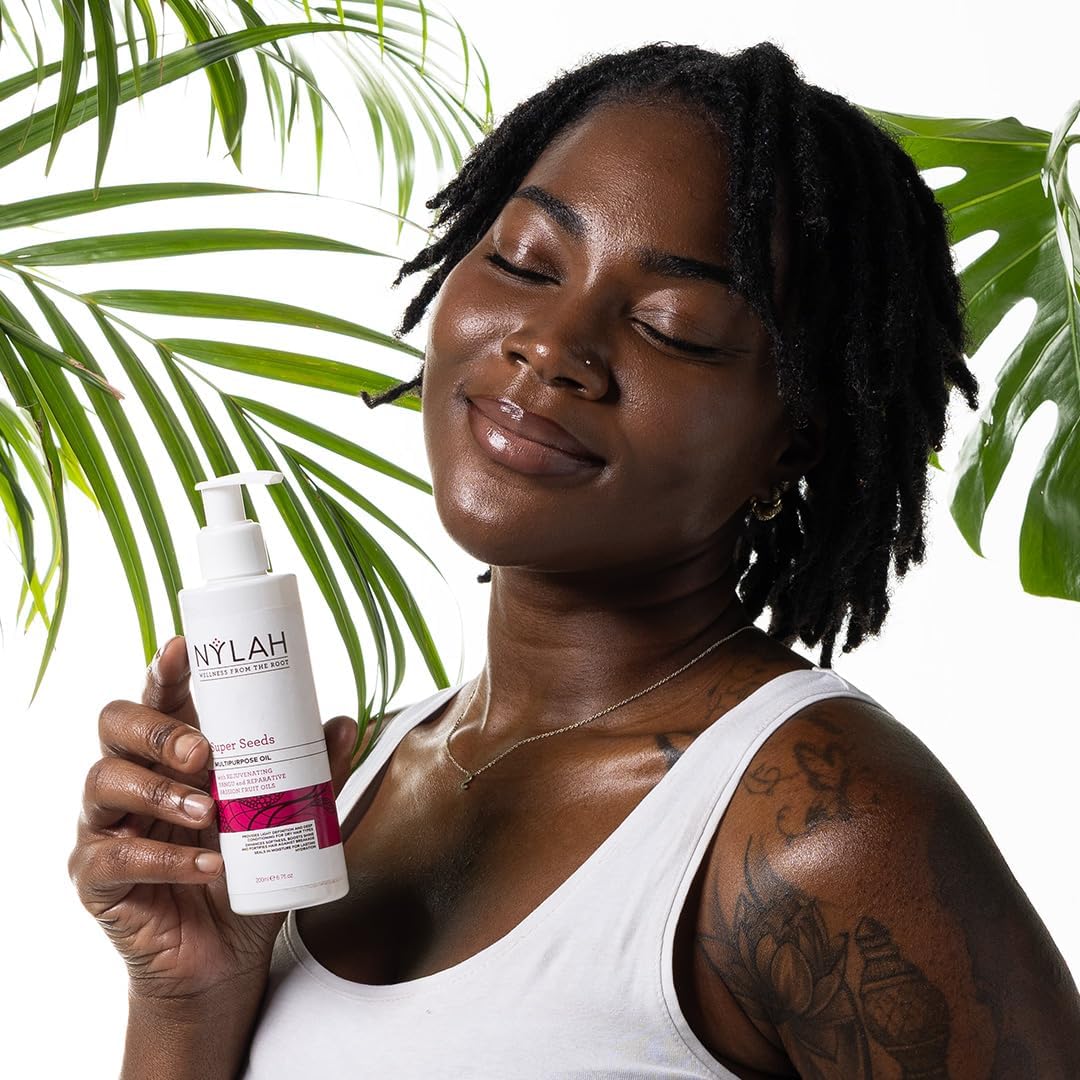 NYLAH Super Seed Oil 200ml lightweight, non-greasy oil for protective styles – locks in moisture, adds shine & reduces frizz for natural & afro-textured hair : Amazon.co.uk: Beauty