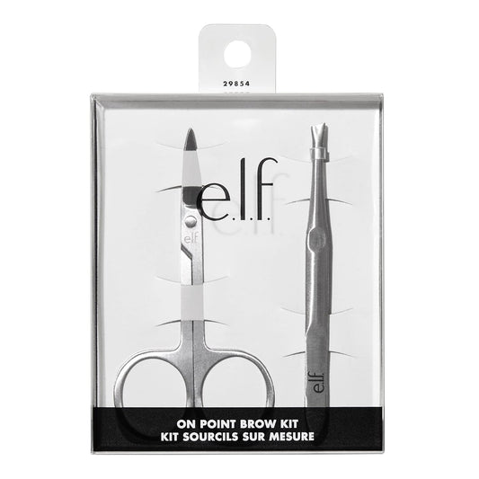 E.L.F. On Point Brow Kit, Stainless Steel Tweezer Set For Eyebrow Shaping, Vegan & Cruelty-Free