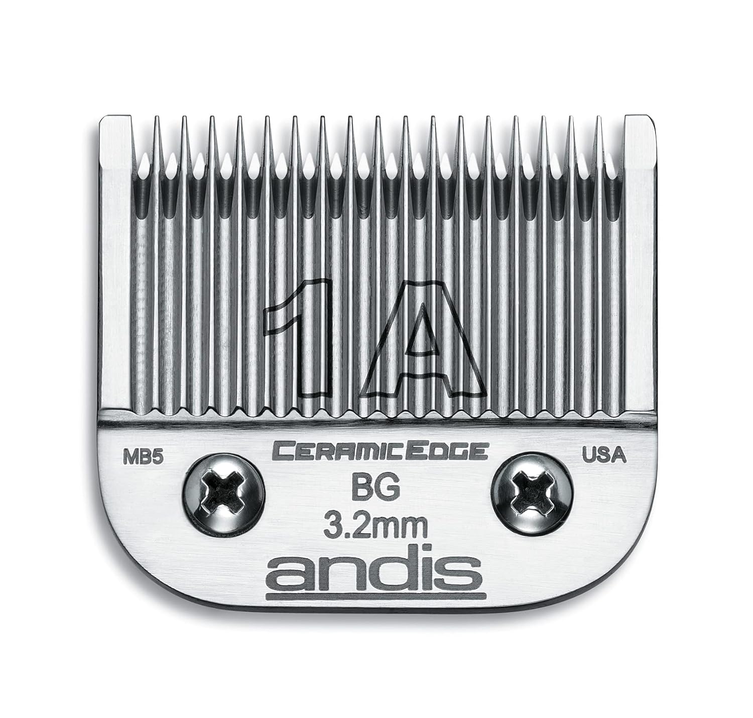 Andis - 63055, Ceramic Edge Carbon Infused Steel Detachable Clipper Blade - Ceramic Cutting Tech, Stays Sharper & Cooler - Fits in AG, AGC, BDC, BG, DBLC, FHC Series - Size A, 8 In Length, Chrome : Beauty & Personal Care