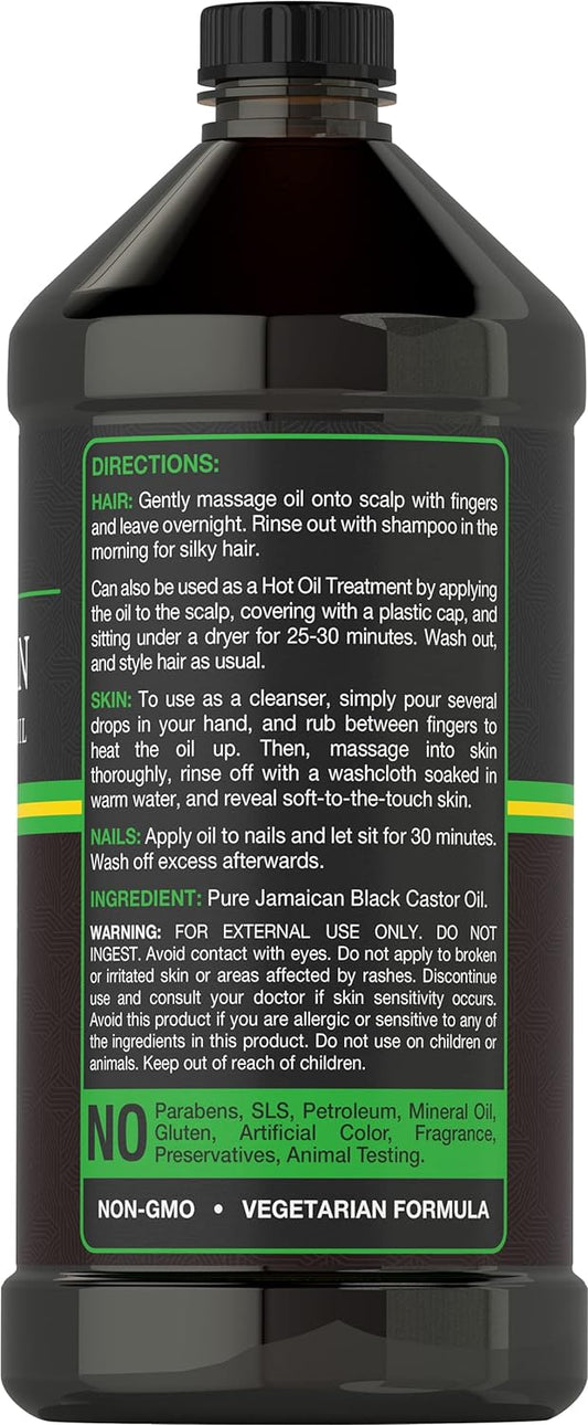 Carlyle Jamaican Black Castor Oil 16Oz | Nourish Hair, Skin, And Nails | All Natural Hypoallergenic Conditioner