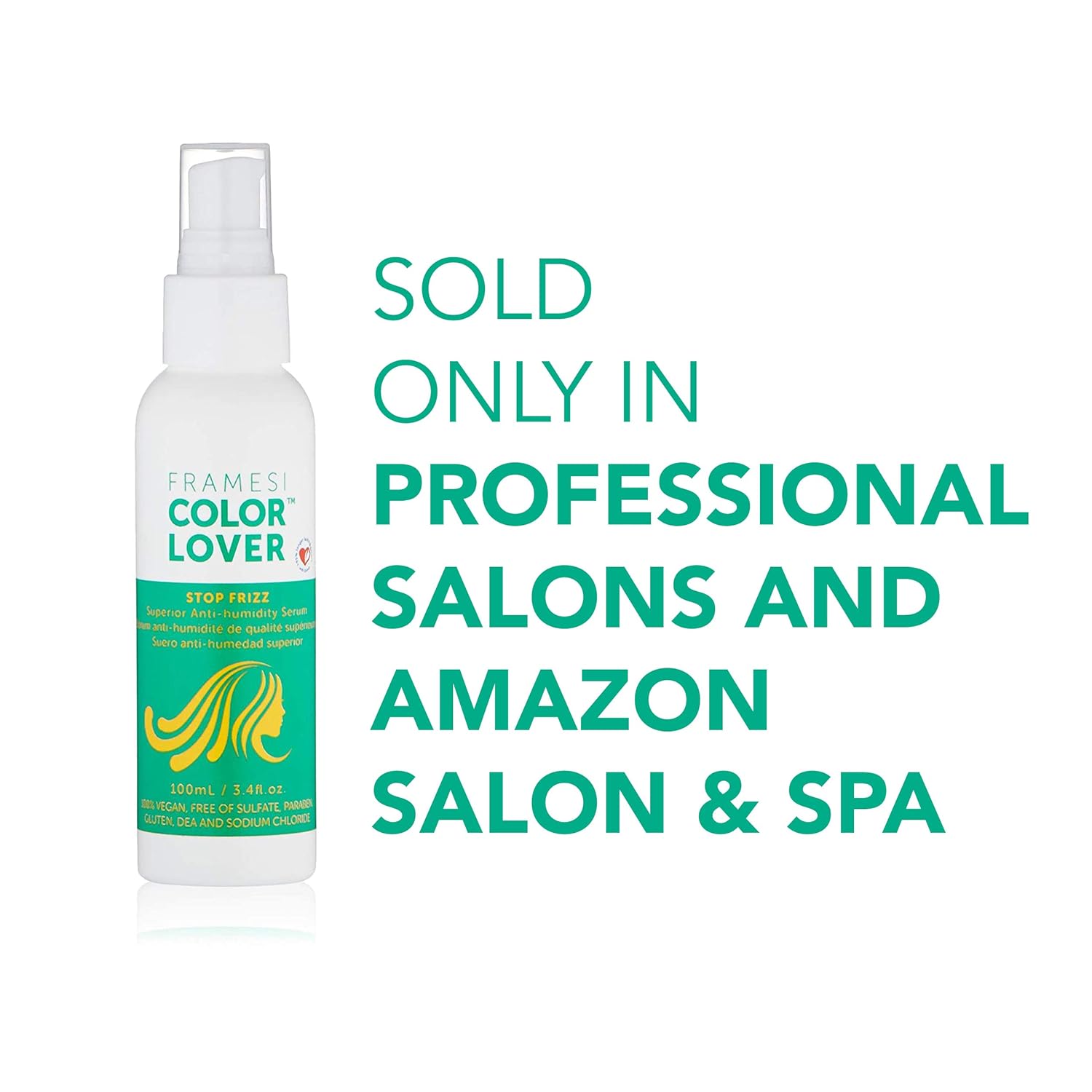 Framesi Color Lover Stop Frizz, 3.4 fl oz, Anti-Humidity Serum and Split End Repair, Color Treated Hair, Travel Size : Beauty & Personal Care