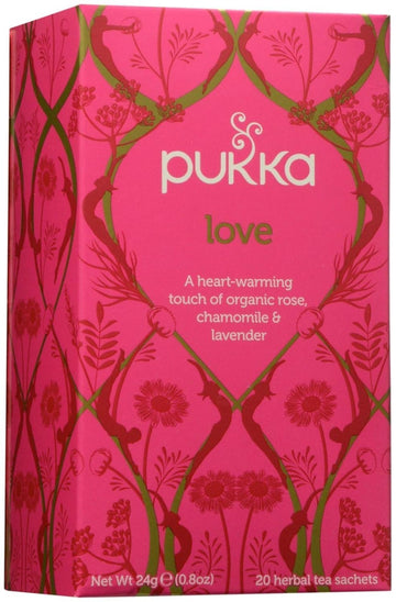 Pukka Organic Herbal Tea - Love - Rose Chamomile And Lavender - 0.8 Oz - 20 Count