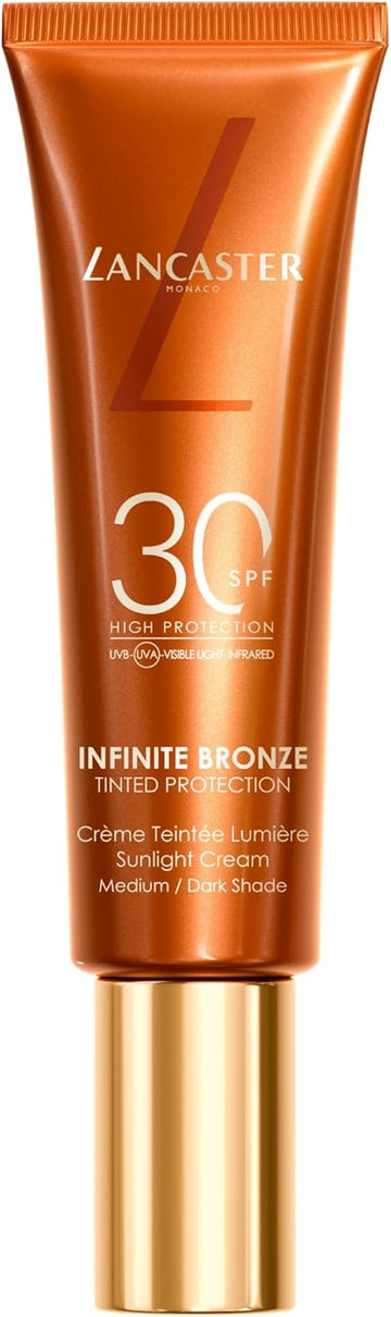 Lancaster Infinite Bronze Sunlight Cream Spf30 50Ml - Medium/Dark Shade, Tinted Protection, Non-Greasy And Non-Sticky Formula, Natural-Looking Finish, Vegan