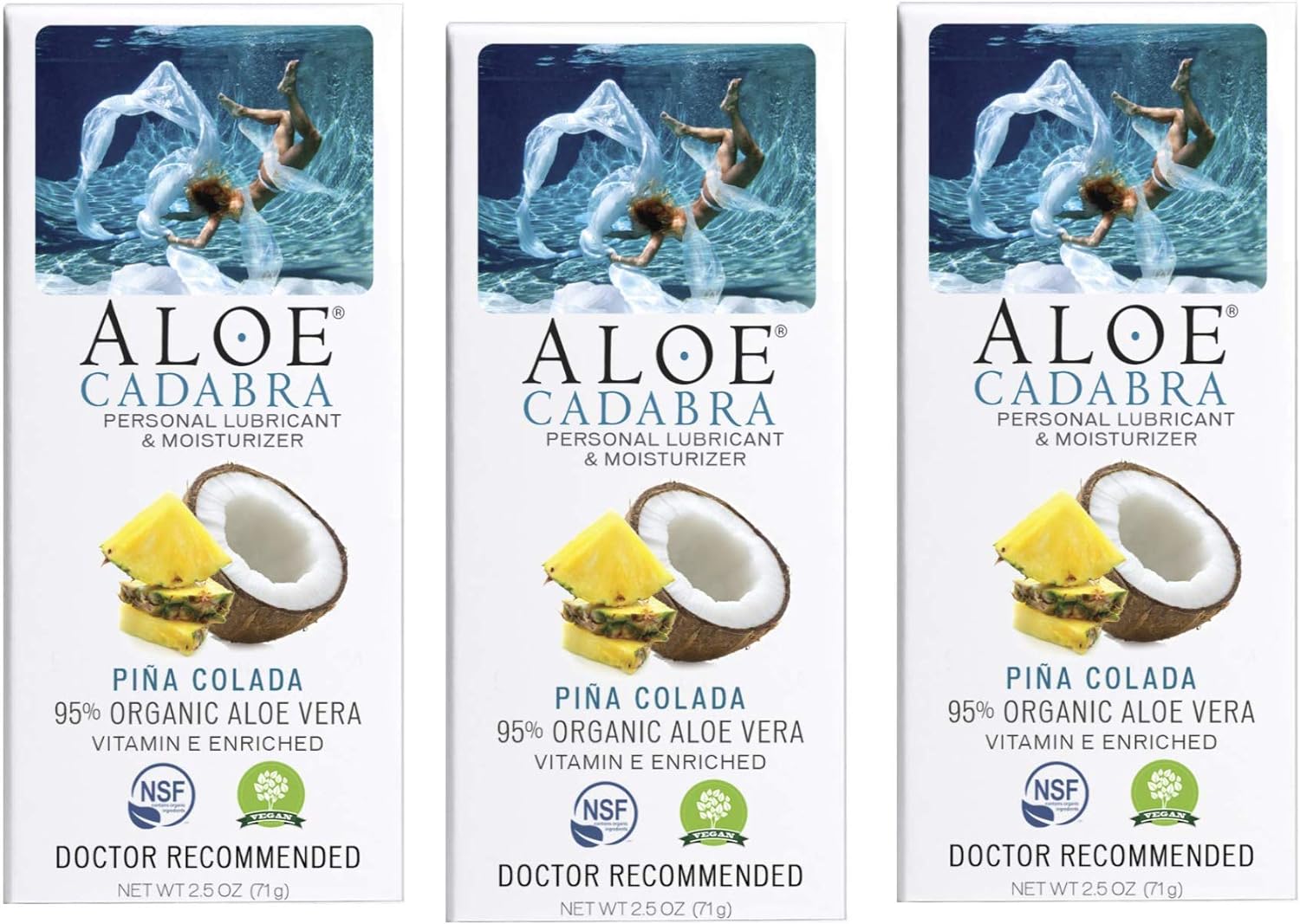 Aloe Cadabra Organic Lube Pina Colada 2.5oz (Pack of 3)