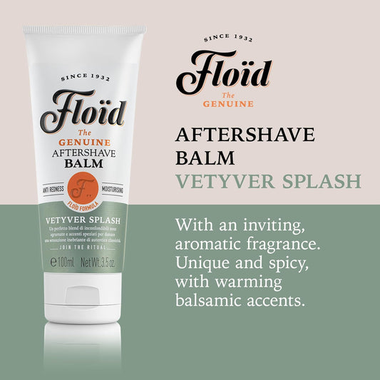 Floid Vetyver Splash Aftershave Balm (100Ml), Men'S Aftershave Balm With Allantoin, Glycerin And Aloe Juice To Moisturise, Protect, And Regenerate Skin, Soothing Post Shave Balm