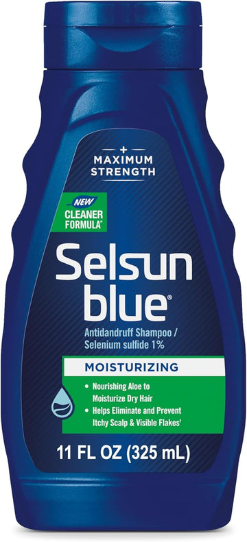 Selsun Blue Moisturizing Anti-Dandruff Shampoo With Aloe, 11 Fl. Oz., Selenium Sulfide 1%