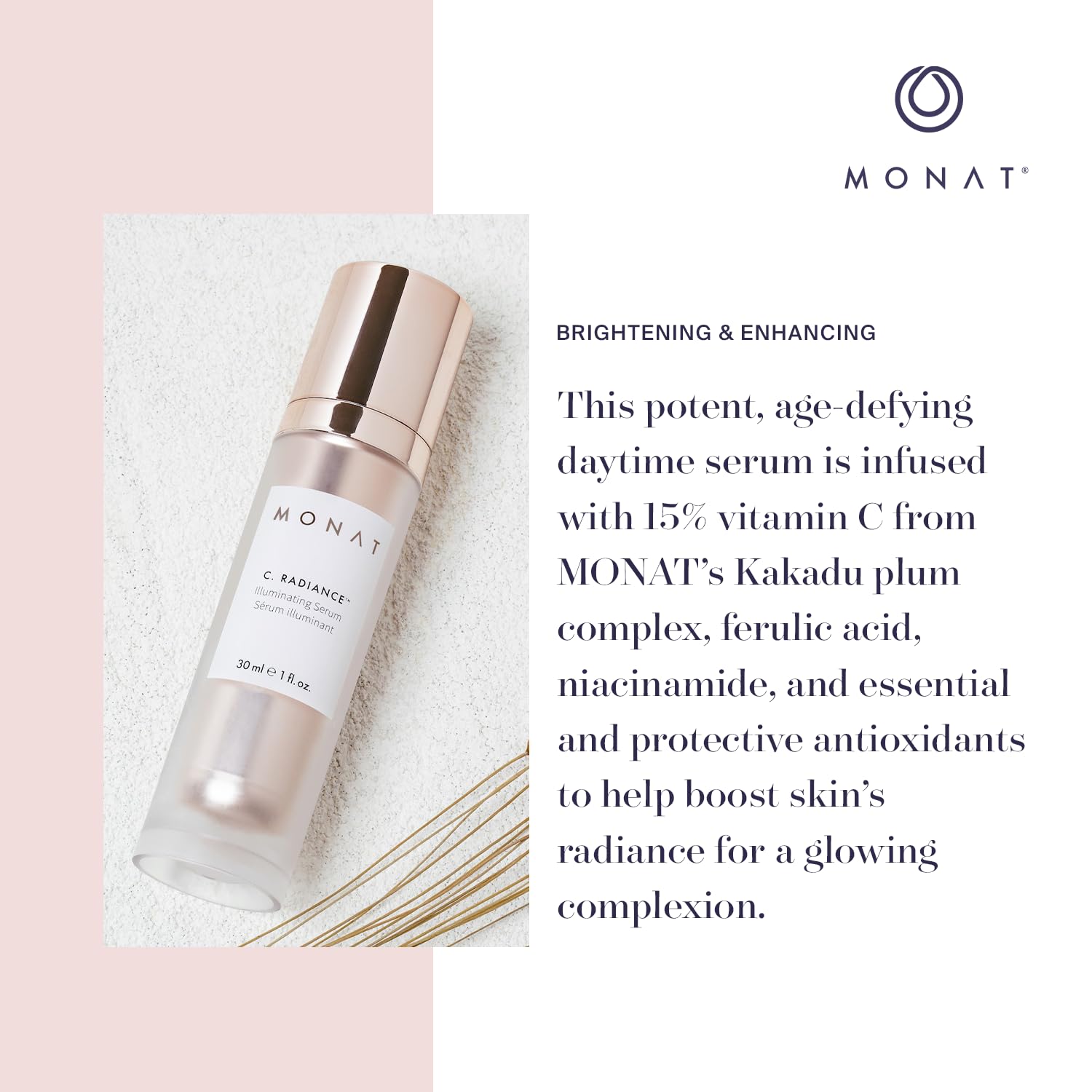 C-Radiance Illuminating Serum, Brightening & Enhancing Glow-intensifying Antioxidants & Kakadu Plum by Monat : Beauty & Personal Care