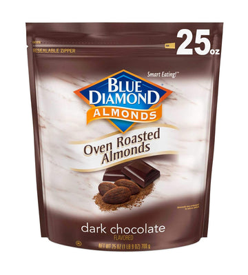 Blue Diamond Almonds Oven Roasted Dark Chocolate Flavored Snack Nuts, 25 Oz Resealable Bag (Pack Of 1)