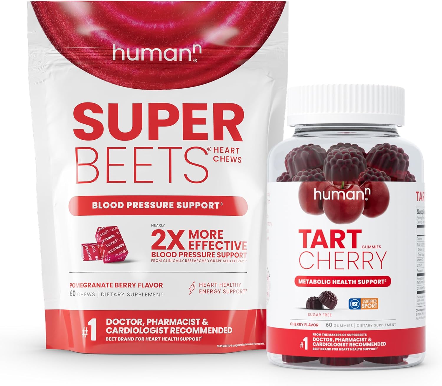 Humann Superbeets Heart Chews & Tart Cherry Gummies