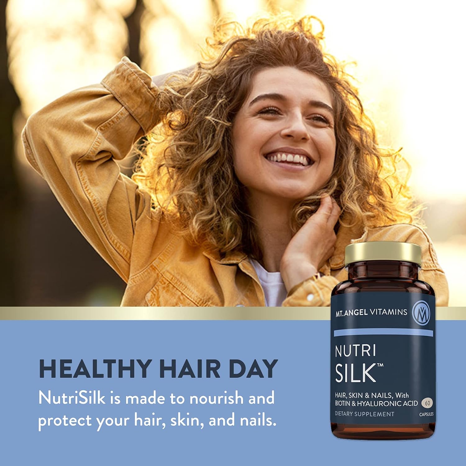 Mt. Angel Vitamins: NutriSilk Capsules. Promotes Healthy Hair & Skin, Boost Collagen, B Vitamins, 60 Capsules : Health & Household