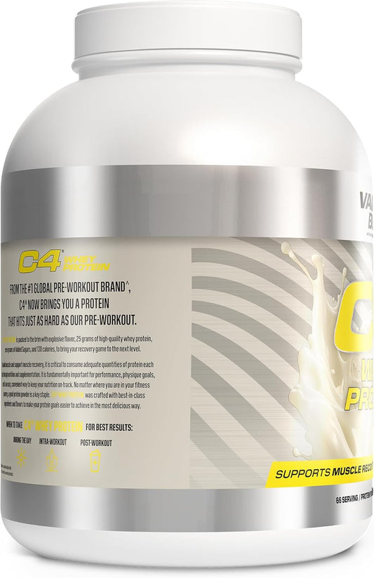Cellucor C4 Whey Protein Powder, Vanilla Bean - 25G Protein, 0G Added Sugar, 130 Calories Per Serving, Supports Muscle Recovery, 66 Servings, Premium Whey For Post-Workout