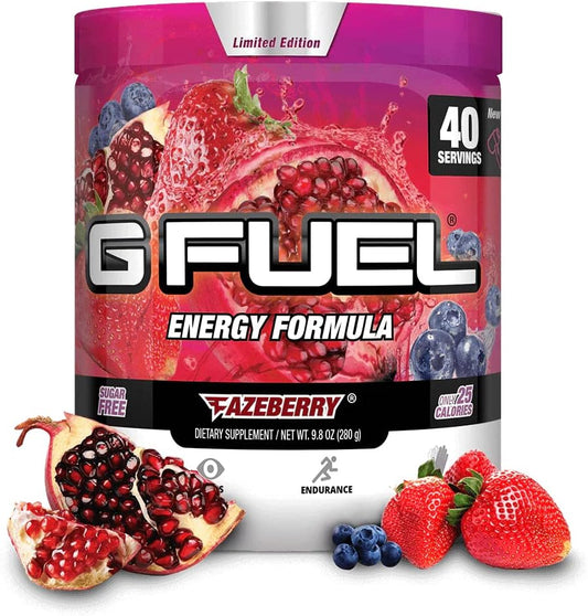 Gamma Labs G Fuel Tropical Rain Energy Powder, Sugar Free, Clean Caffeine Focus Supplement, Water Mix, Fruit Medley Flavor, Focus Amino, Vitamin + Antioxidants Blend, 9.8 Oz (40 Servings)