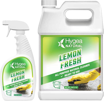 Lemon Fresh All Purpose Cleaner- Multi-Surface Cleaner-Non Toxic Floor Cleaner- Remove Soil, Dirt And Grease- Wet Gloss Finish- Biodegradable, Ammonia Free - Ready To Use Spray+Refill