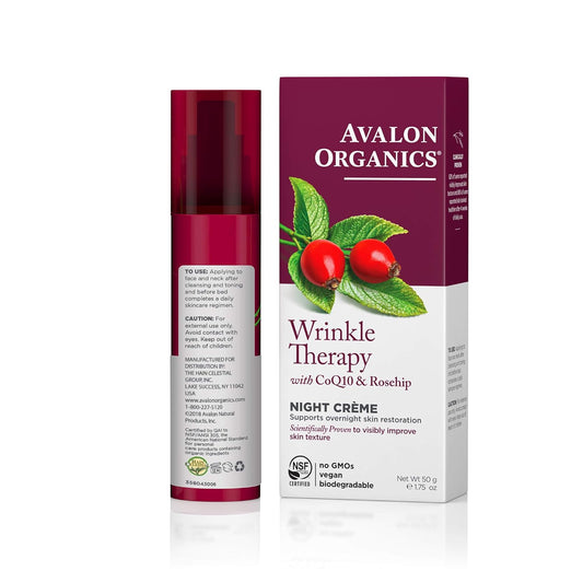 Avalon Organics Night Crème, Wrinkle Therapy, 1.75 Oz