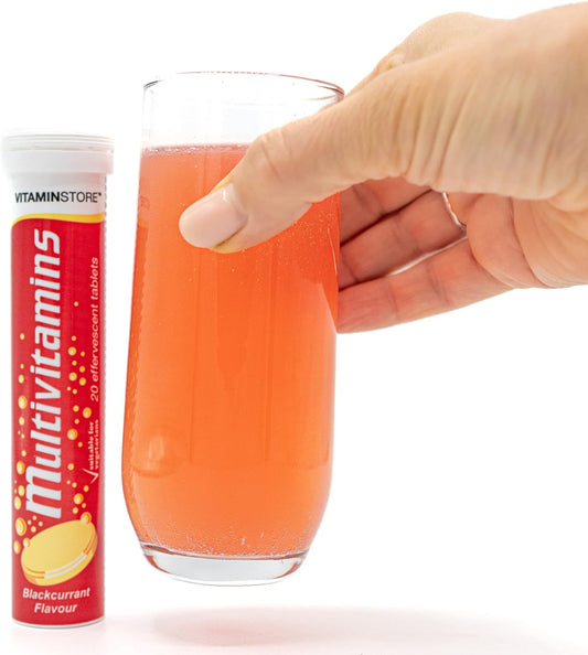 Vitamin Store Variety Pack Effervescent Tablets - 6 Packs Variety Of 20 Flavoured Dissolvable Fizzy Supplement - Contains Vitamins C, D, Zinc & Selenium