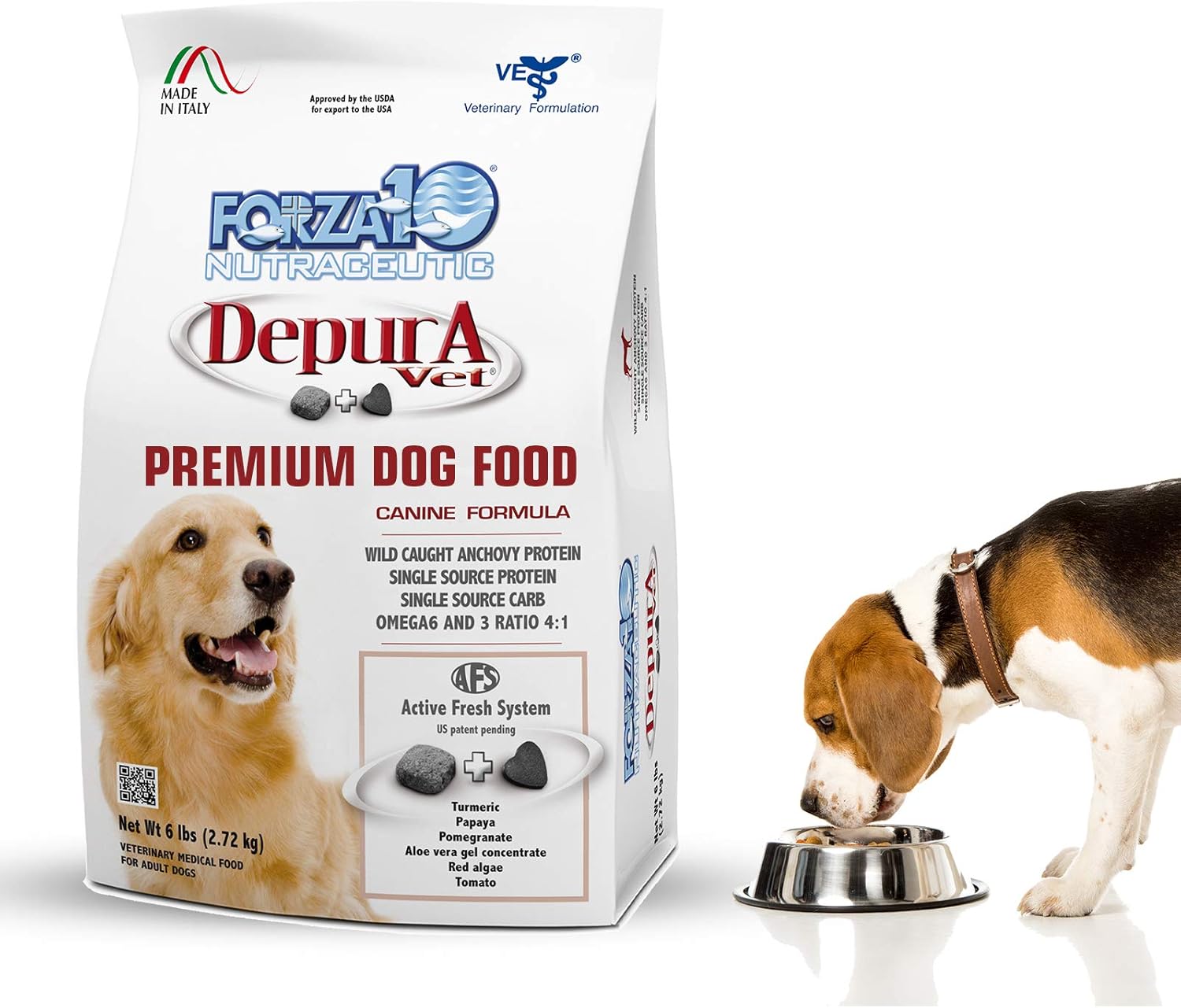 Forza10 Active Depura Daily Life Protection Dry Dog Food, 6 Pounds, Limited Ingredient Gluten Free All Natural Ingredients Omega 6 Vet Recommended Fish Flavor Dog Food