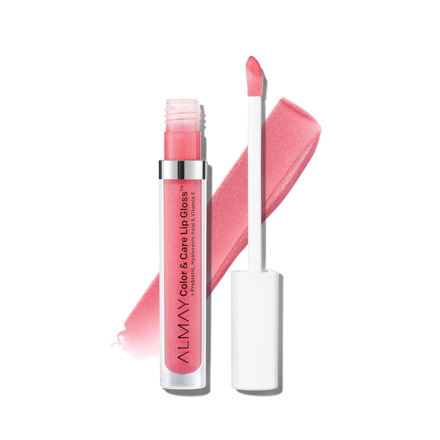 Almay Hydrating Lip Gloss, Soft Natural Colors, Prebiotic Complex, Hyaluronic Filling-Sphere Technology, 100 Pink Twilight, 0.1 Fl Oz