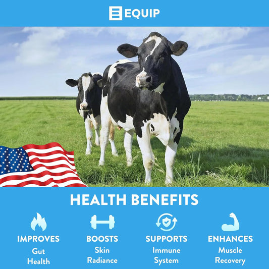 Equip Foods Core Colostrum - Grass Fed Colostrum Powder 3,000Mg - Gut Health, Immunity, Recovery - Lactoferrin Supplements - Keto Friendly Colostrum Supplement - 30 Servings, Unflavored