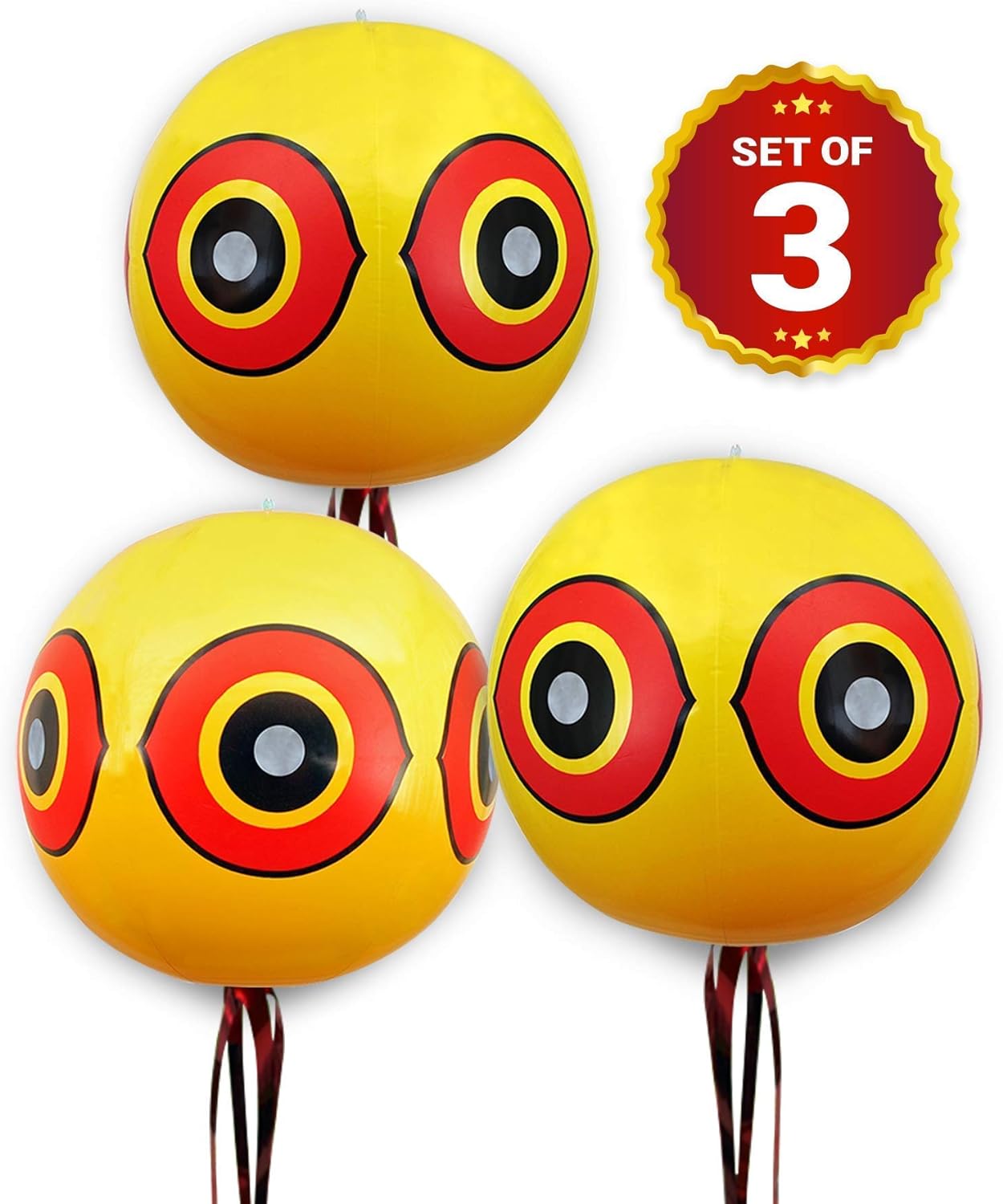 De-Bird Balloon Bird Repellent,3-Pk Fast and Effective Solution to Pest Problems, Scare Eyes Balloon to Scare Birds Away from Pool and Garden Crops?Q7-C18I-ERHI