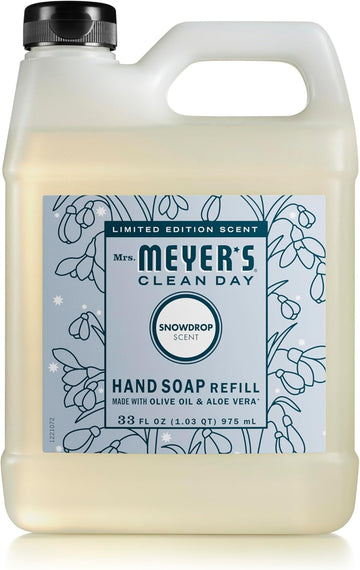 Mrs. Meyer'S Clean Day Liquid Hand Soap Refill, Snowdrop Scent, 33 Ounce Bottle