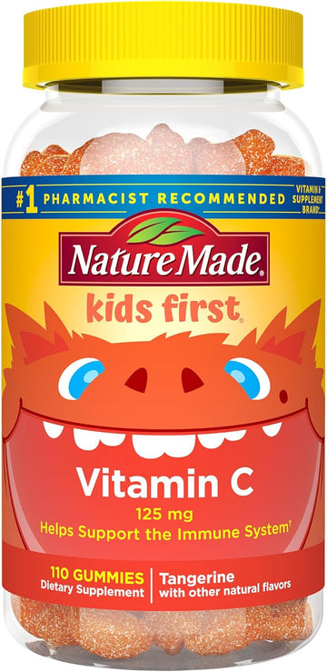 Nature Made Kids First Vitamin C Gummies, Dietary Supplement For Immune Support, 110 Gummies, 110 Day Supply