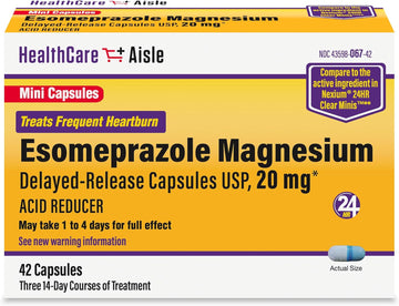 Healthcareaisle Esomeprazole Magnesium 20 Mg - 42 Delayed-Release Mini Capsules - Acid Reducer, Treats Frequent Heartburn