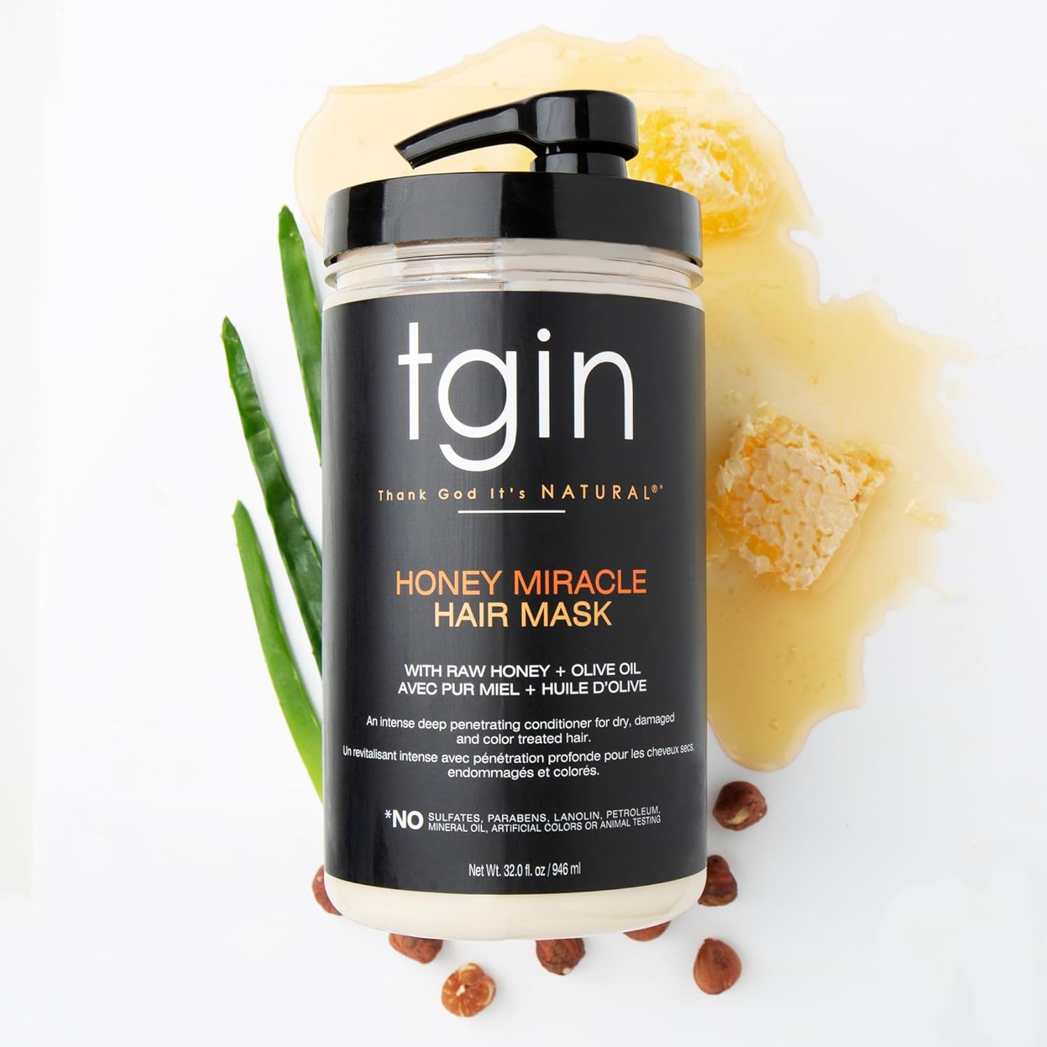 Tgin Honey Miracle Hair Mask, With Raw Honey And Olive Oil, For All Hair Types, Repairs Damage, Reduces Breakage And Restores Moisture 240 G (Pack Of 1)