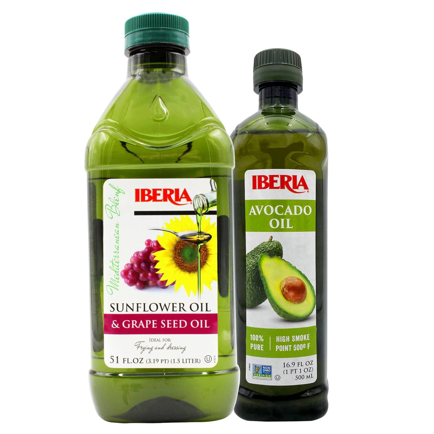 Iberia 100% Pure Avocado Oil, 16.9 fl oz + Iberia Sunflower and Grape Seed Oil Blend, 51 oz : Grocery & Gourmet Food