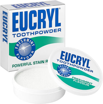 Eucryl Original Flavour Toothpowder, Tooth Whitening Powder, Powerful Stain Remover, For Tobacco, Tea, Coffee & Wine Stains, Unique Polishing Action, 1 X 50G