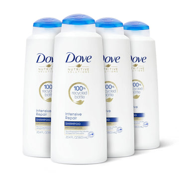 Dove Nutritive Solutions Strengthening Shampoo Intensive Repair 4 Count For Damaged Hair Dry Hair Shampoo Formula With Keratin Actives 20.4 Oz