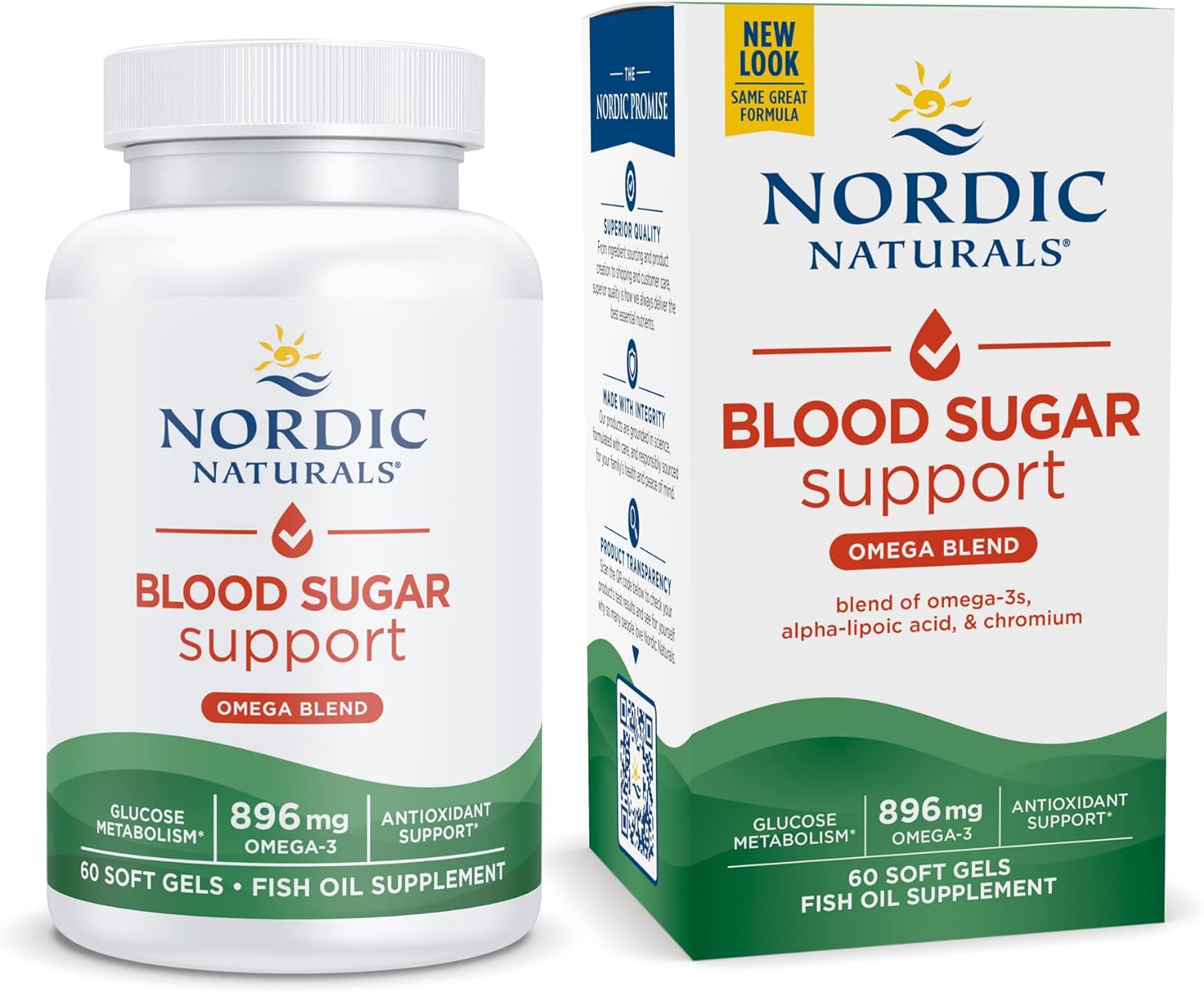 Nordic Naturals Omega Blood Sugar, Lemon - 60 Soft Gels - 896 Mg Omega-3 + Alpha-Lipoic Acid & Chromium - Metabolism - Non-Gmo - 30 Servings
