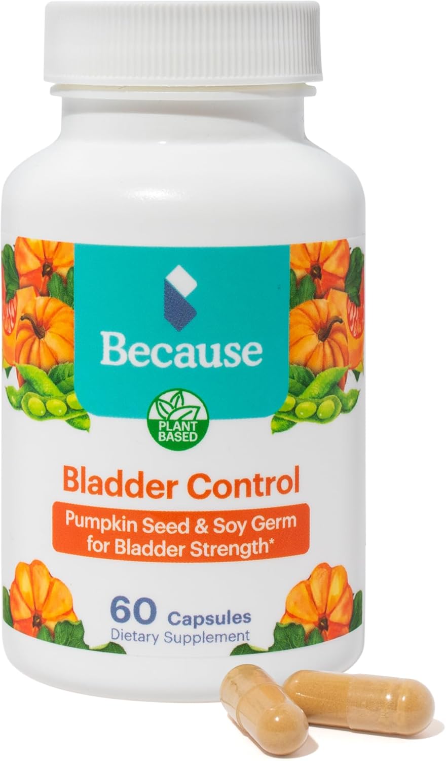 Because - Bladder Support Supplement With Pumpkin Seed Extract (60 Capsules, 1 Bottle)