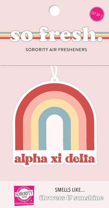 Alpha Xi Delta - Rainbow Air Freshener - 2/Pack - Flowers & Sunshine Scent