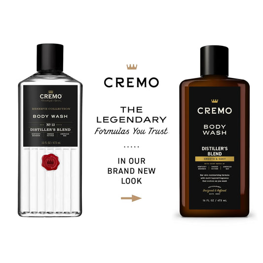 Cremo Rich-Lathering Distiller’S Blend Body Wash For Men, An Elevated Blend With Notes Of Kentucky Bourbon, Smoked Vetiver And American Oak, 16 Fl Oz