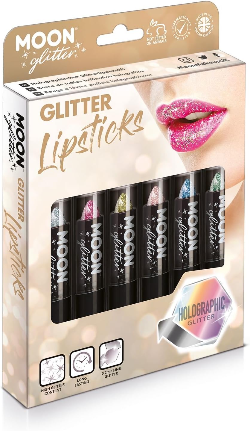 Holographic Glitter Lipstick By Moon Glitter - Boxset