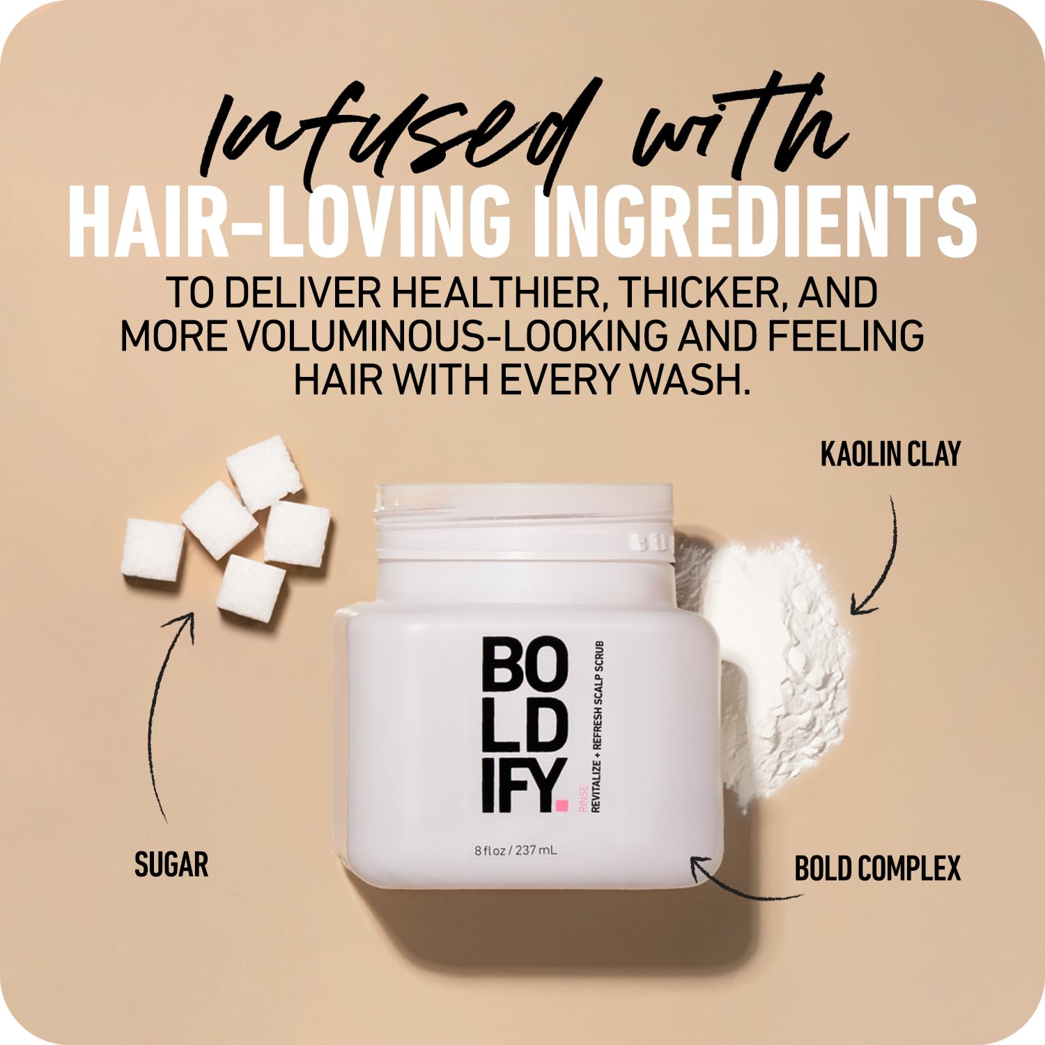 BOLDIFY Scalp Scrub - Pre-Wash Hair Treatment for Voluminous Hair - Clarifying, Exfoliating Revival, Detox Scalp Exfoliator Scrub - Hair Growth Supporting Hair and Scalp Treatment : Beauty & Personal Care