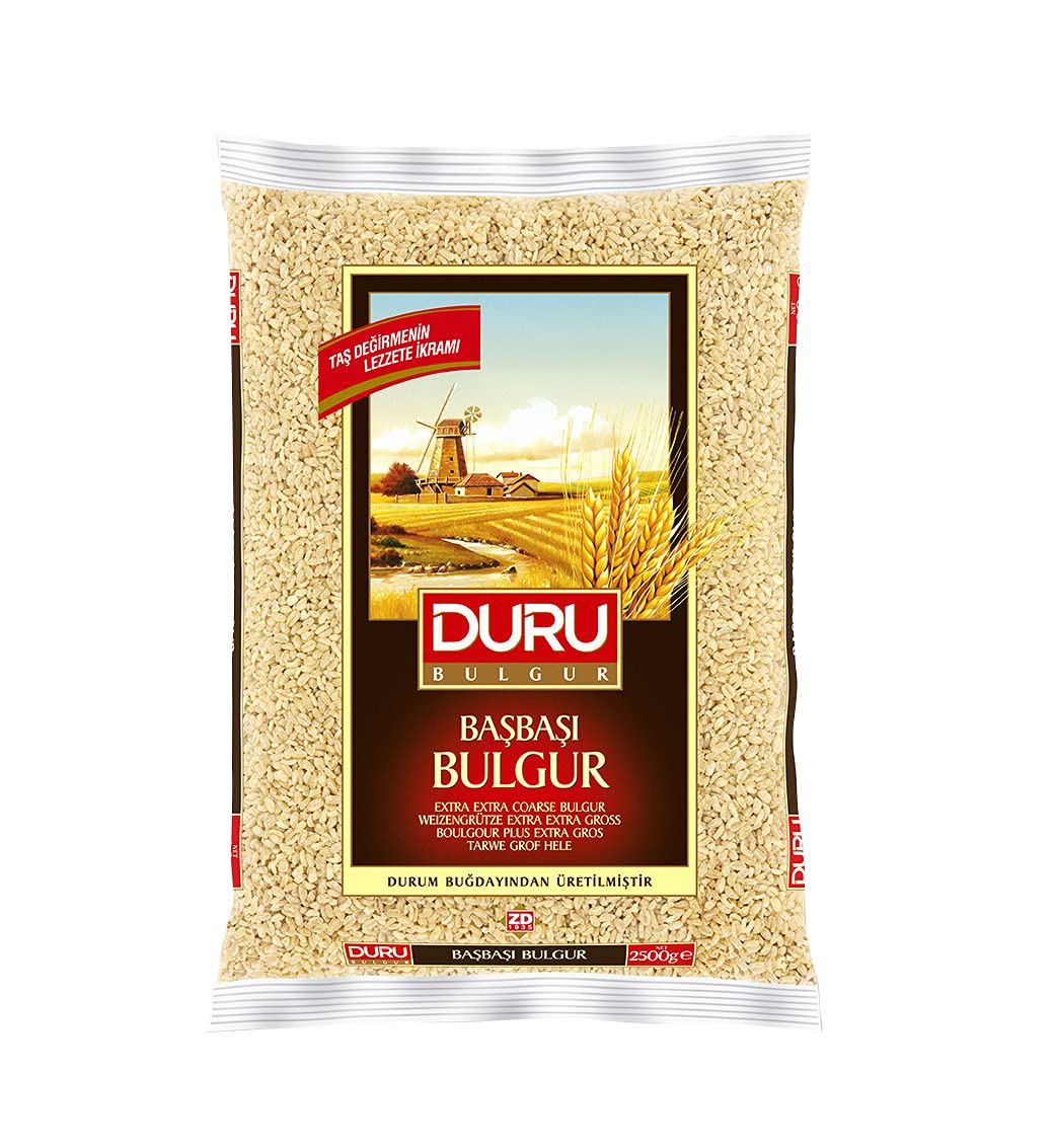 Duru Extra Extra Coarse Bulgur, 88.2oz (2500 g), Wheat Berries, 100% Natural and Certificated, High Fiber and Protein, Non-GMO, Great for Vegan Recipes, Better than Rice