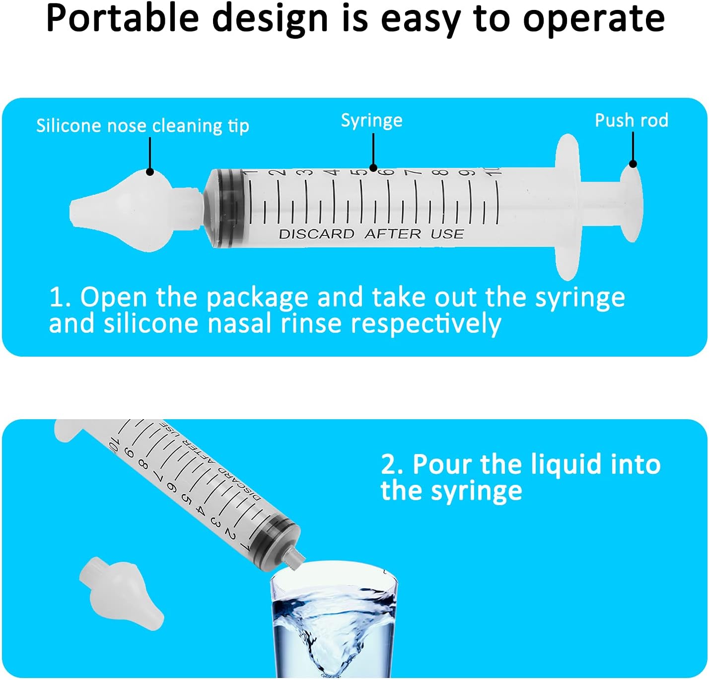 2Pcs 10ml Syringe Nasal Irrigator, Silicone Baby Infant Nose Cleaner Syringe Baby Nasal Irrigator Professional Baby Nasal Aspirator Nose Wash Cleaner Rinsing Device for Babies : Baby