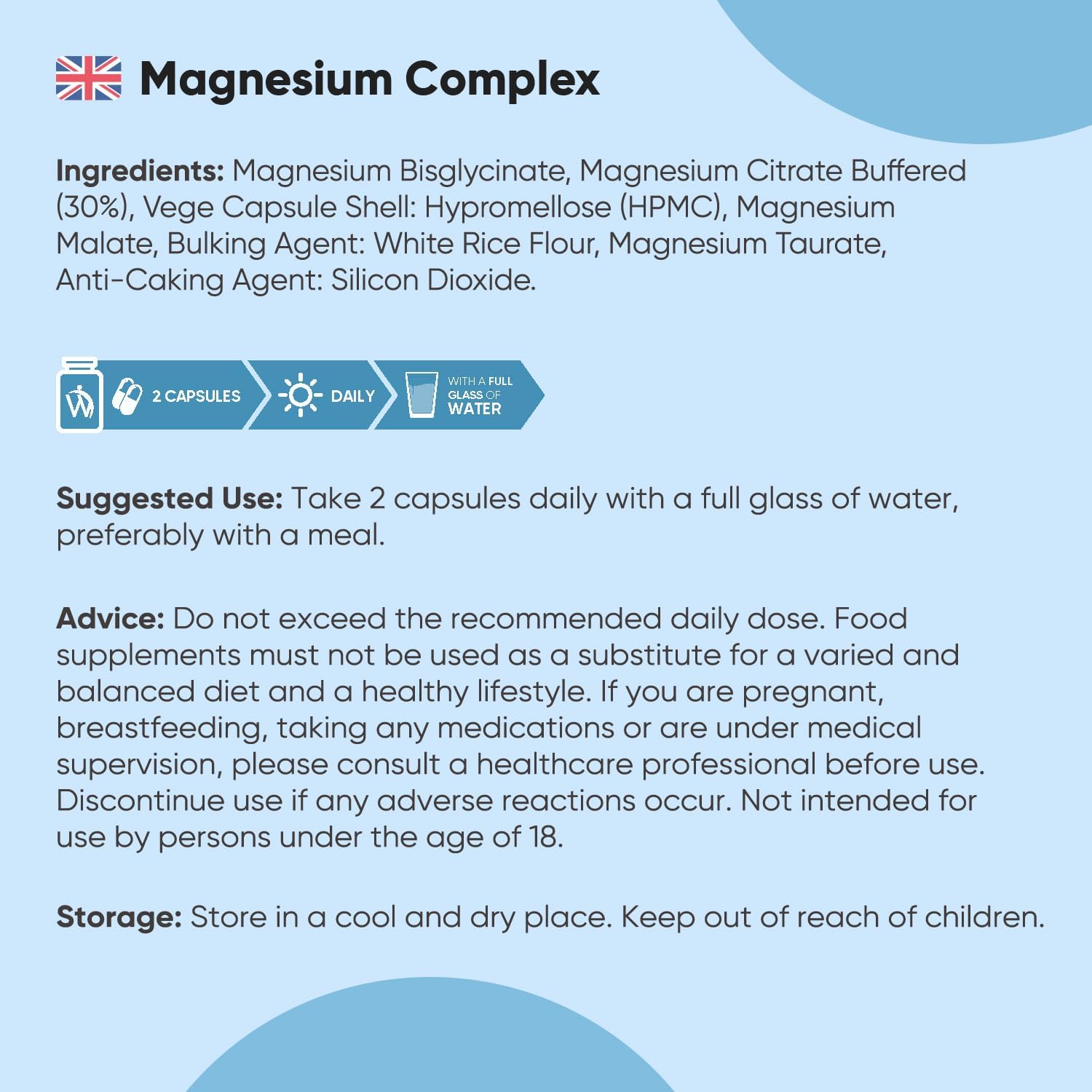 Magnesium Glycinate 4-in-1 Complex | 180 Capsules | 400mg Elemental Magnesium Per Serving | 3 Months Supply | with Citrate, Bisglycinate, Taurate & Malate | Vegan & Non-GMO | Made in Britain : Amazon.co.uk: Health & Personal Care