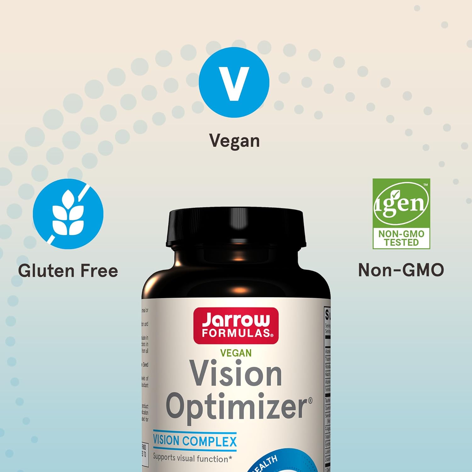 Jarrow Formulas Vision Optimizer Veggie Capsules - 90 Count - Eye Supplement - Dietary Supplement - with Grape Seed Extract, Lutein & Zeaxanthin, Quercetin & More - Non-GMO - Gluten Free : Everything Else