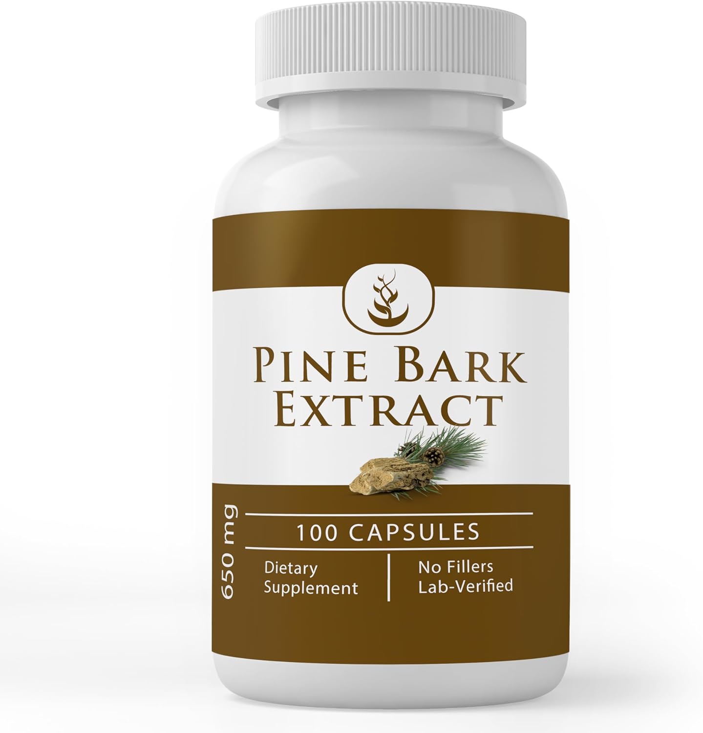 Pure Original Ingredients Pine Bark Extract, Always Pure, No Additives Or Fillers, Lab Verified (100 Capsules)