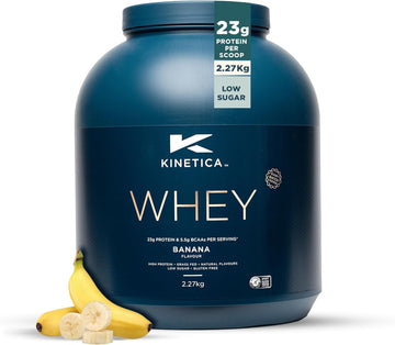 Kinetica Vanilla Whey Protein Powder | 4.5Kg | 23G Protein Per Serving | 130 Servings | Sourced From Eu Grass-Fed Cows | Superior Mixability & Taste