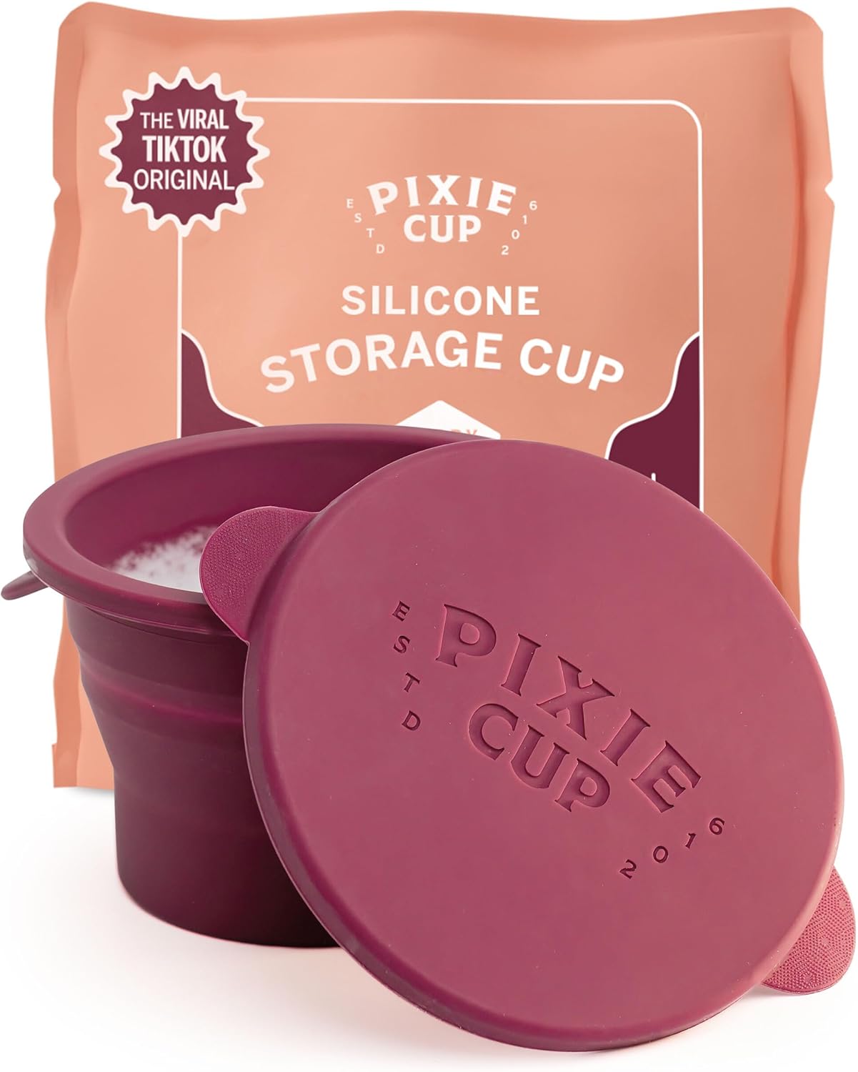 Pixie Menstrual Cup Compact Sterilizer - Good for Public Restrooms, Camping or Dorms - Collapsible Cleaner Container for Your Menstrual Disc & Period Cup - Microwavable - Reusable - Case Holder (12oz)