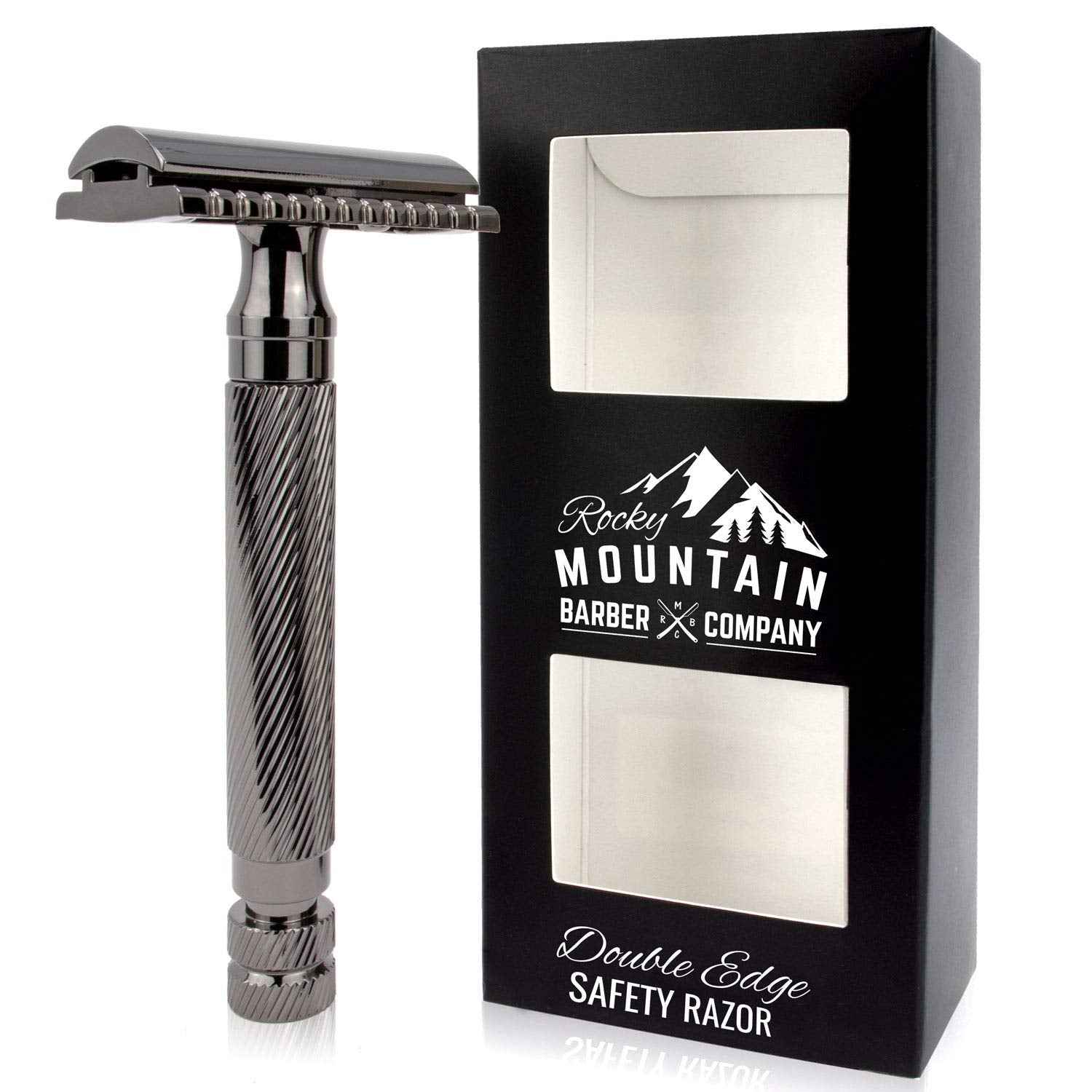 Men'S Double Edge Safety Razor - Premium, Heavy Duty Safety Razor, 3 Piece Closed Comb Design For A Closer Shave - Made With Brass & Metal Finish By Rocky Mountain Barber Company