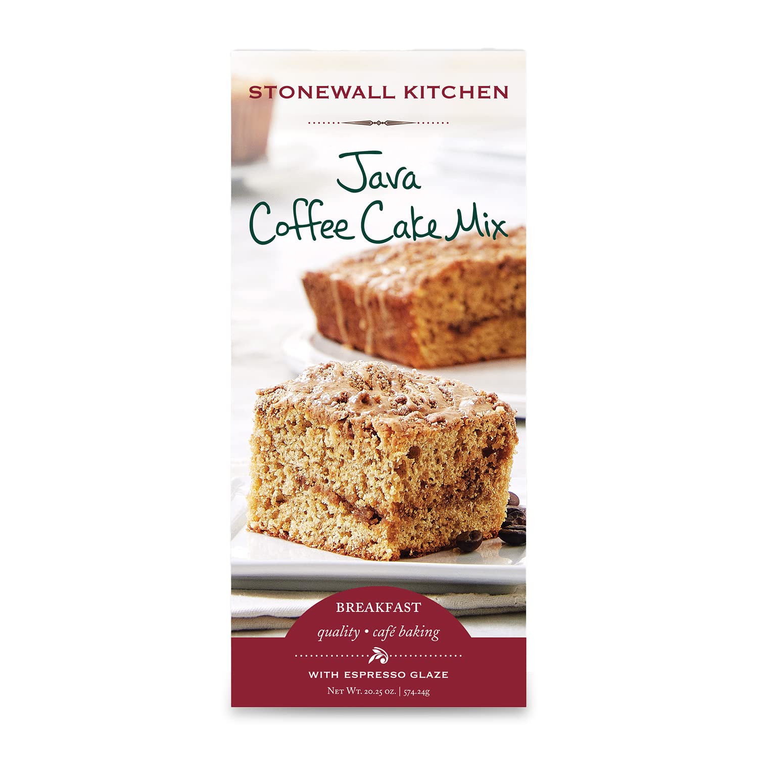 Stonewall Kitchen Java Coffee Cake Mix with Espresso Glaze, 20.25 oz
