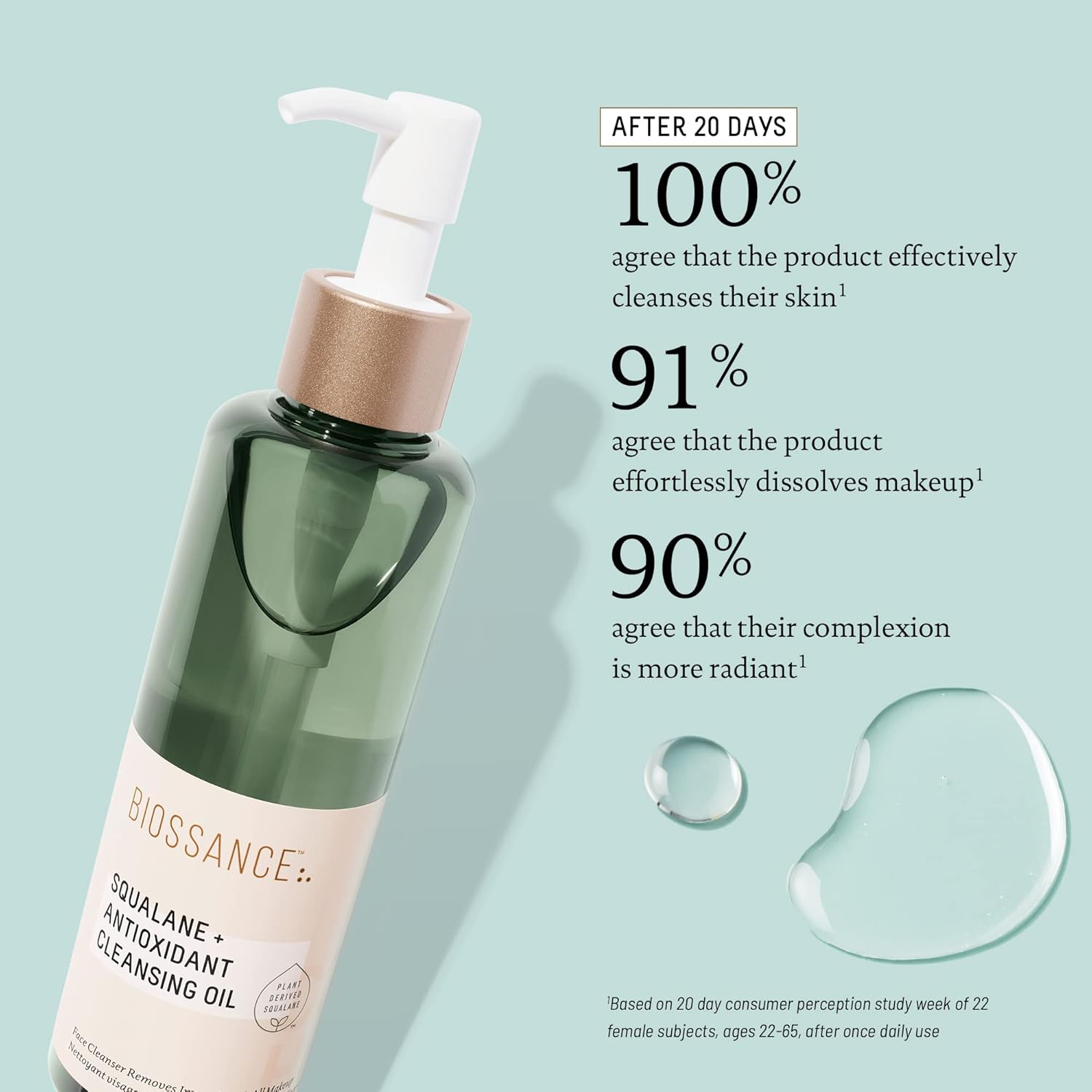 Biossance Squalane + Antioxidant Cleansing Oil. Lightweight Facial Oil Cleans Deep Into Pores, Removes Makeup And Hydrates Skin. For All Skin Types (6.7 Ounces) : Beauty & Personal Care