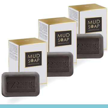 Premier Dead Sea Mineral Mud Bar Natural Body Wash, Face Wash, Hand Soap, For All Skin Types. Therapeutic And Antibacterial, Helps With Acne, Rosacea, Eczema And Psoriasis, 3.4 Oz